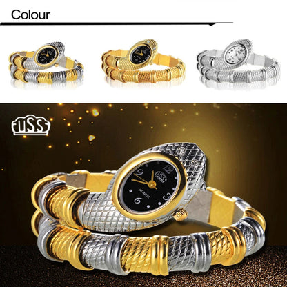 Luxury Gold Snake Watch for Women – Stylish Quartz Bracelet Design