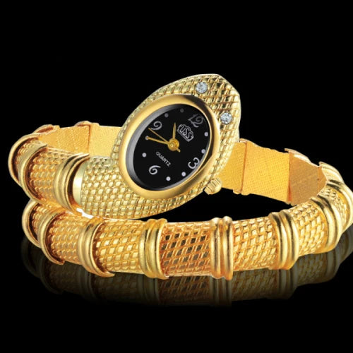 Luxury Gold Snake Watch for Women – Stylish Quartz Bracelet Design