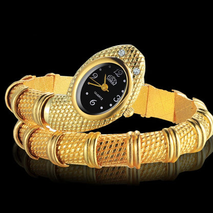 Luxury Gold Snake Watch for Women – Stylish Quartz Bracelet Design