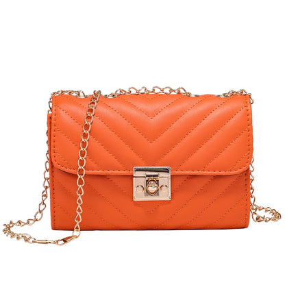 Lingge Chain Small Square Crossbody Bag