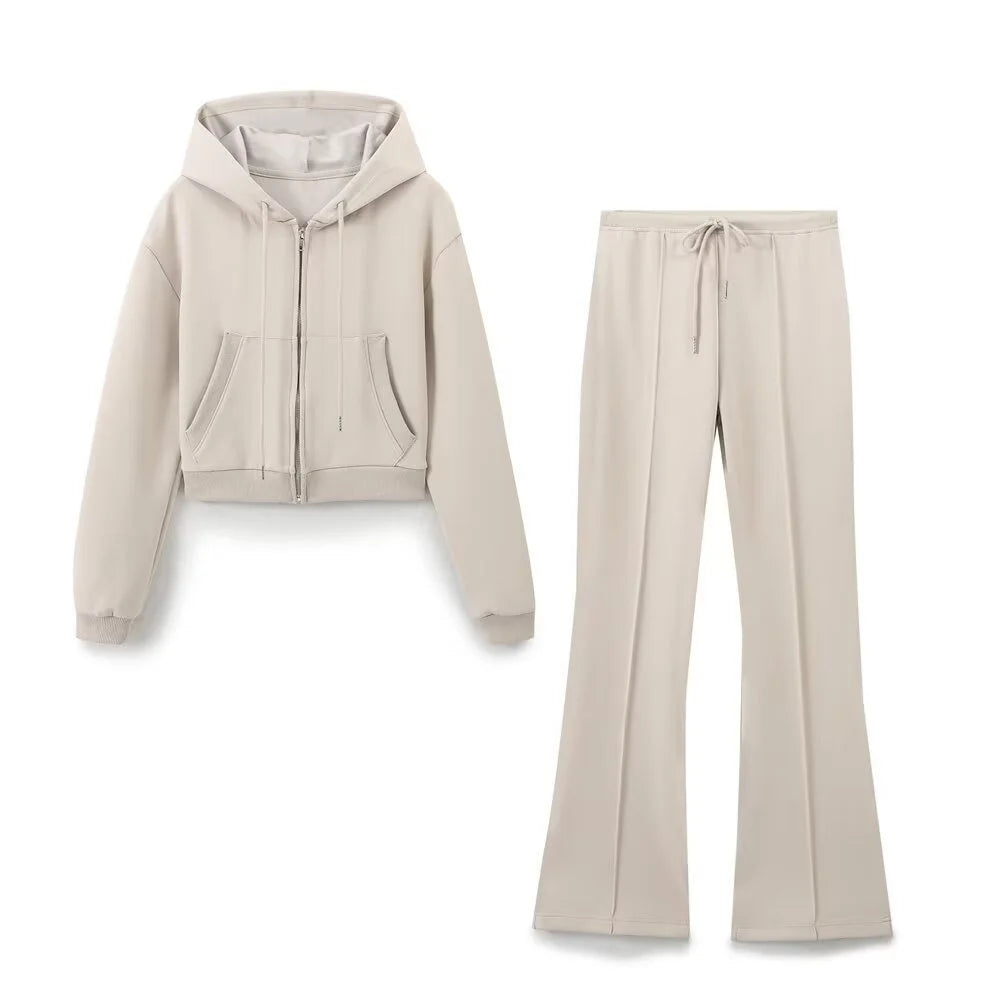 Two pierces hoodies and Flare joggers