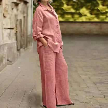 Long sleeve shirt with open back co-ord set