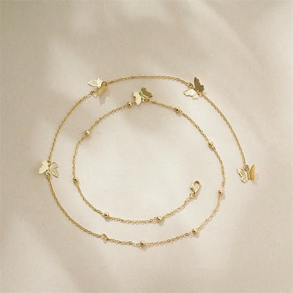 Butterfly Back Drop Chain Necklace For Women Elegant Long Backless Tassel Necklace Wedding Beach Party Vacation Jewelry