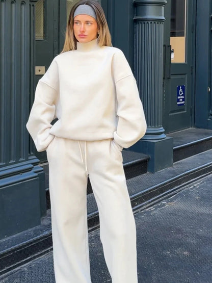 Women's Two Piece Sweater Set - Long Sleeve Sweatpants
