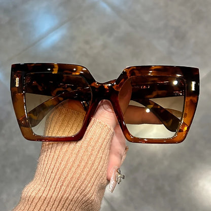 Gradient Large Square Sunglasses with Anti-Reflective Sport Lenses