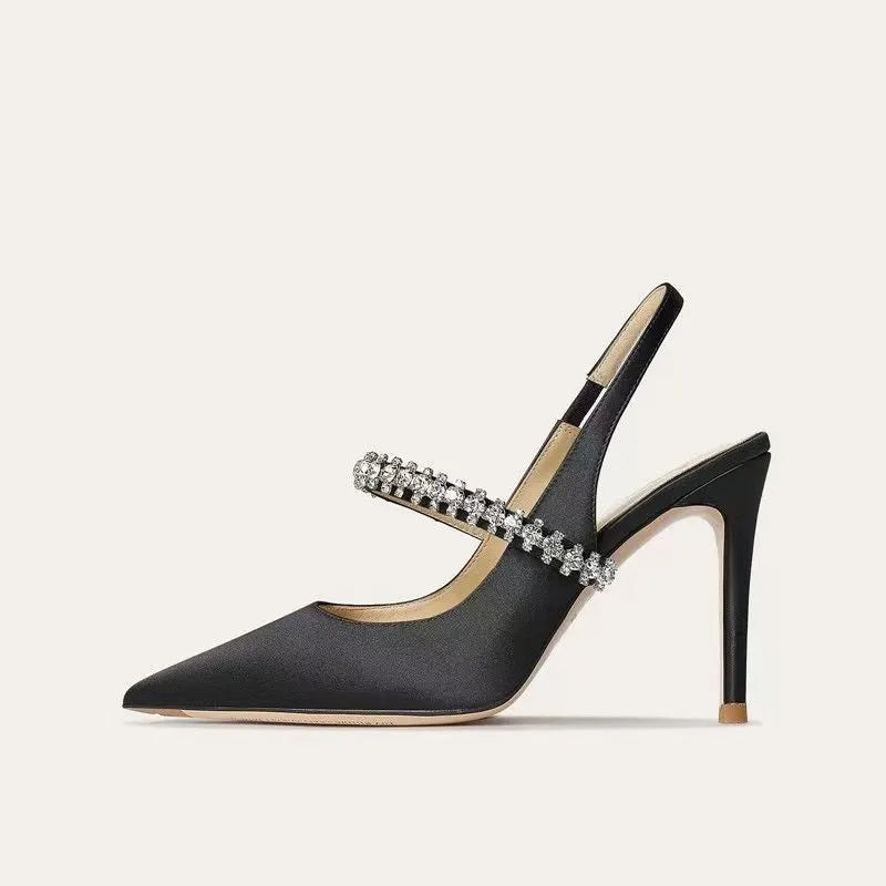 Luxury Crystal Pointed Toe High Heel Sandals