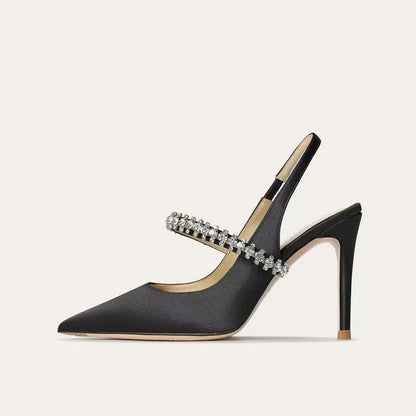 Luxury Crystal Pointed Toe High Heel Sandals