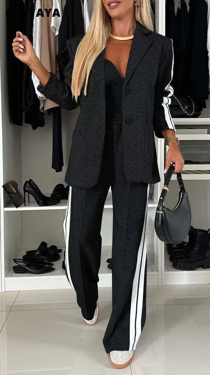 Women's Blazer & Pants Suit - 2 Piece Professional Set