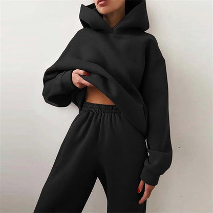 Women's Tracksuit Set - Oversized Hoodie & Long Pants