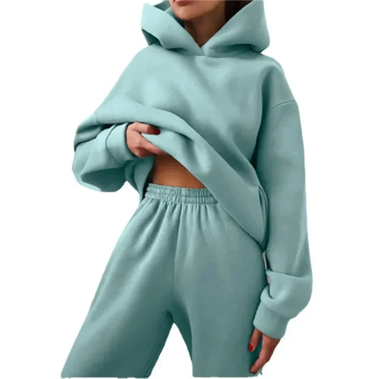 Oversized Hooded Sweatshirt Trousers Street