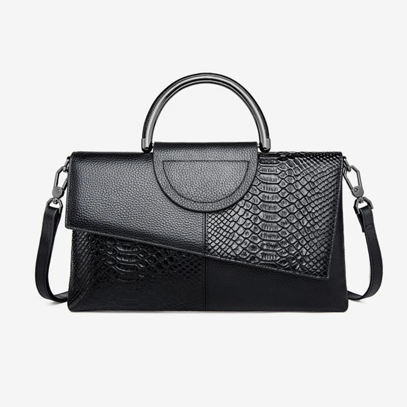 Women's Alligator Pattern Crossbody Bag - PU Leather Handbag