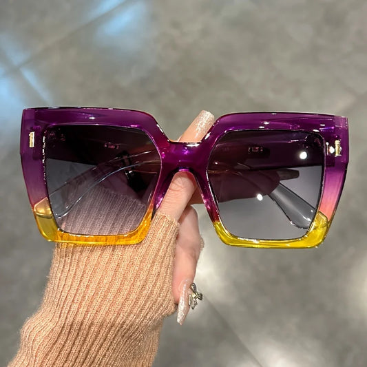 Gradient Large Square Sunglasses with Anti-Reflective Sport Lenses