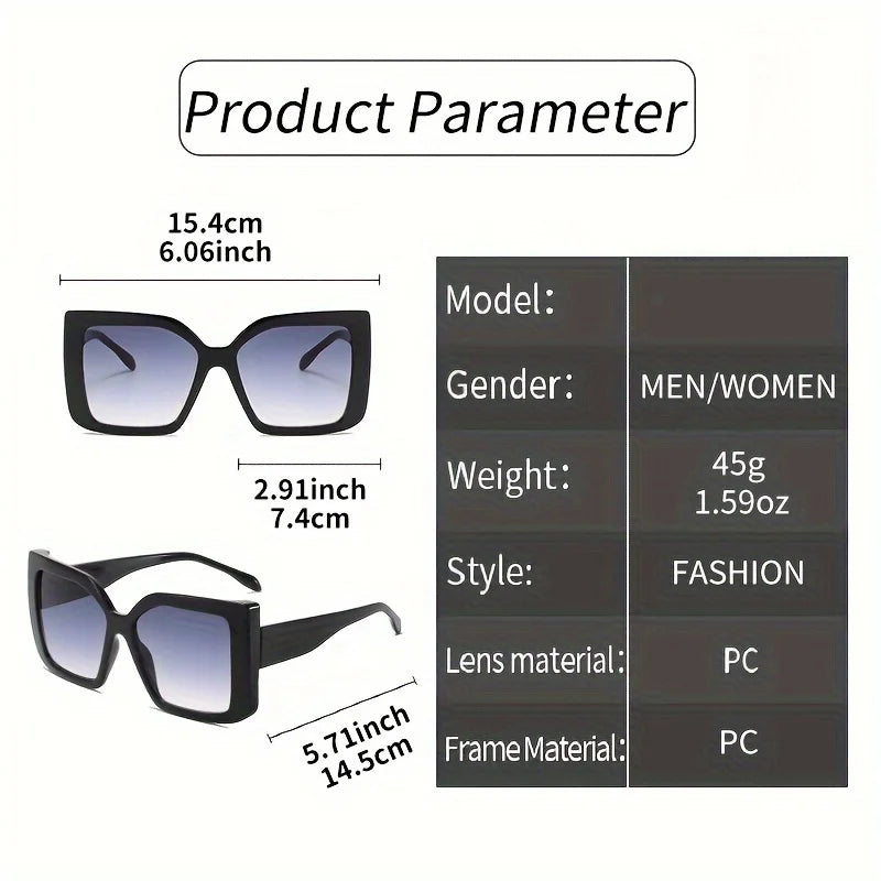 Oversized Square Gradient Glasses with Tortoiseshell & Leopard Frames