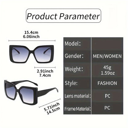 Oversized Square Gradient Glasses with Tortoiseshell & Leopard Frames