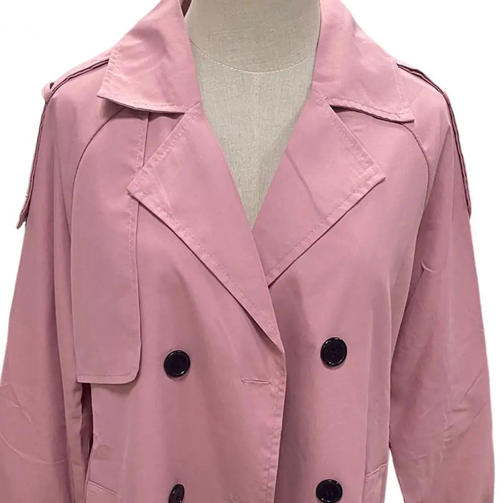 Trench Coat Windproof Double-Breasted