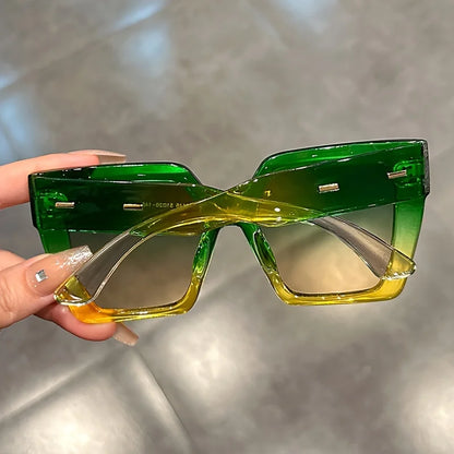 Gradient Large Square Sunglasses with Anti-Reflective Sport Lenses