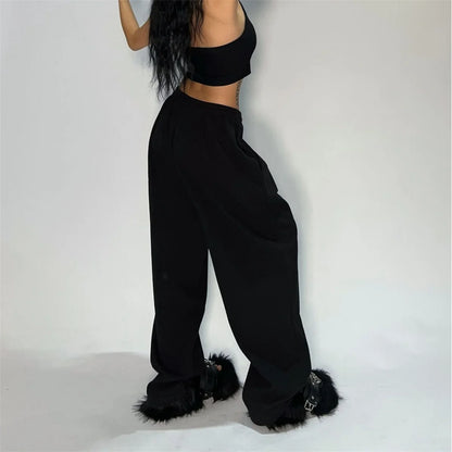 y2k High Waist Lace Up ,Baggy Streetwear sweatpants