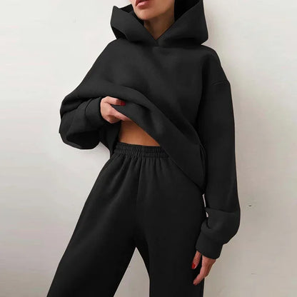 Oversized Hooded Sweatshirt Trousers Street