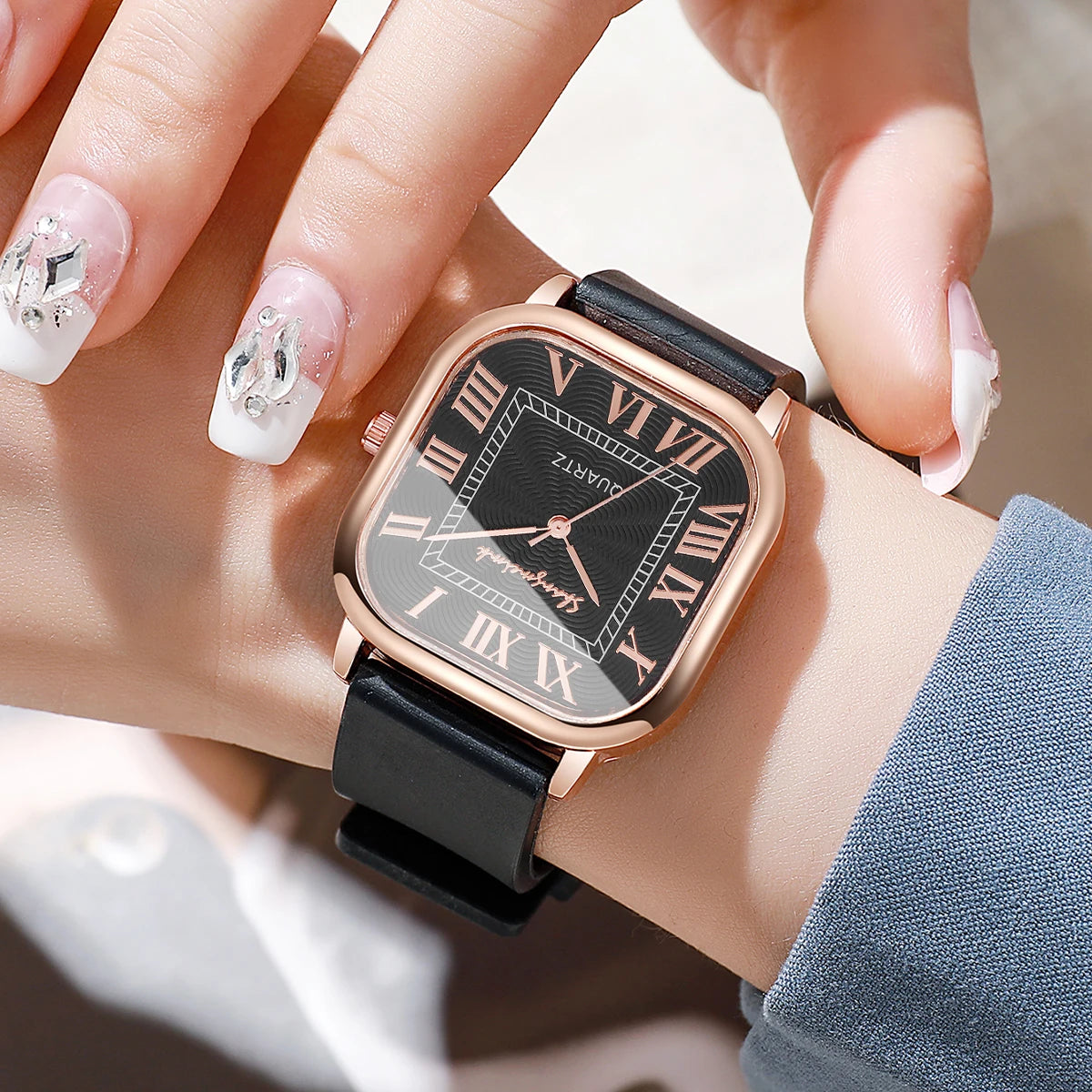 Square Women's Roma Quartz Watch Silicone