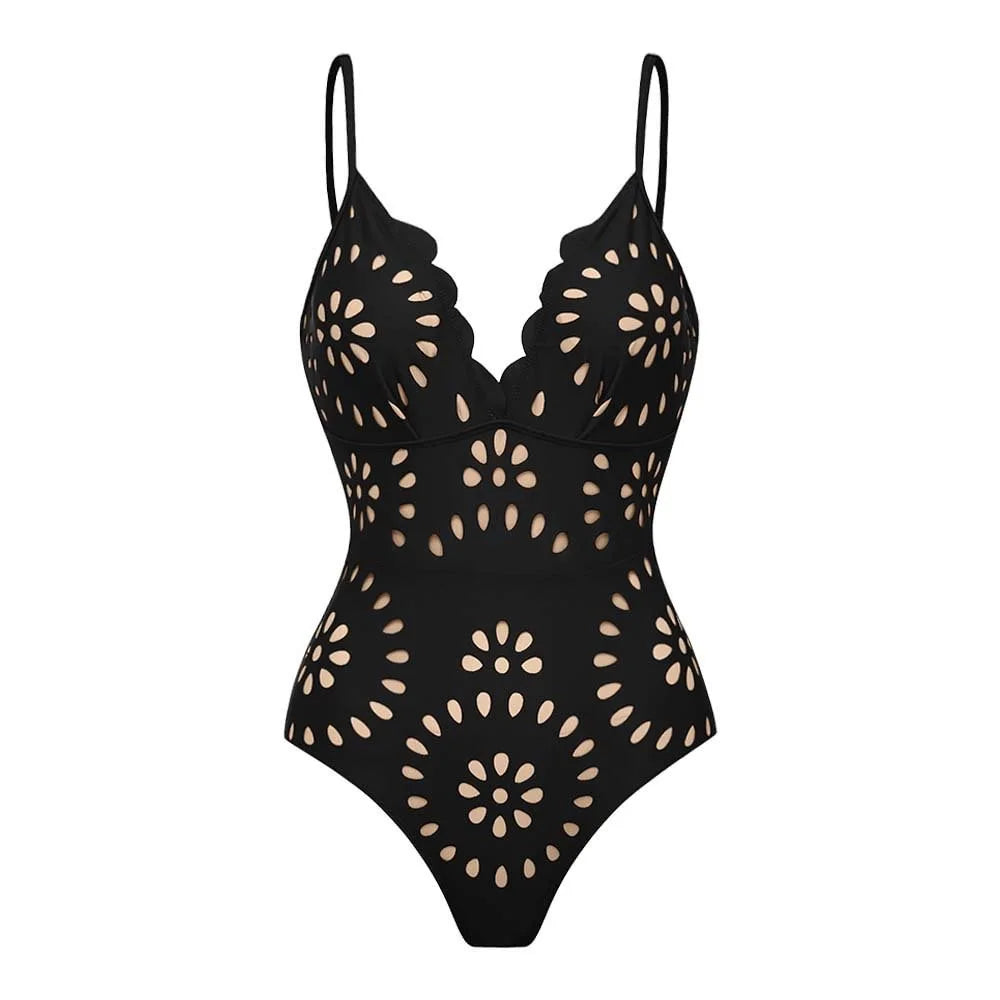 3Pcs Laser Cut Swimsuit Women Sexy Bikini Push Up Swimwear High Waisted Biquini Female Hollow Bathing Suit Bodysuit Beachwear