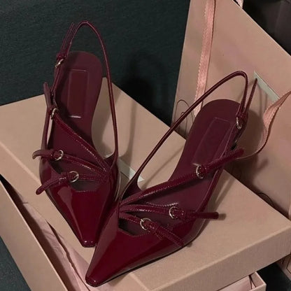 Women's High Heels Fashion Buckle Luxury 2024 Women's Shallow Sandals High Heeled