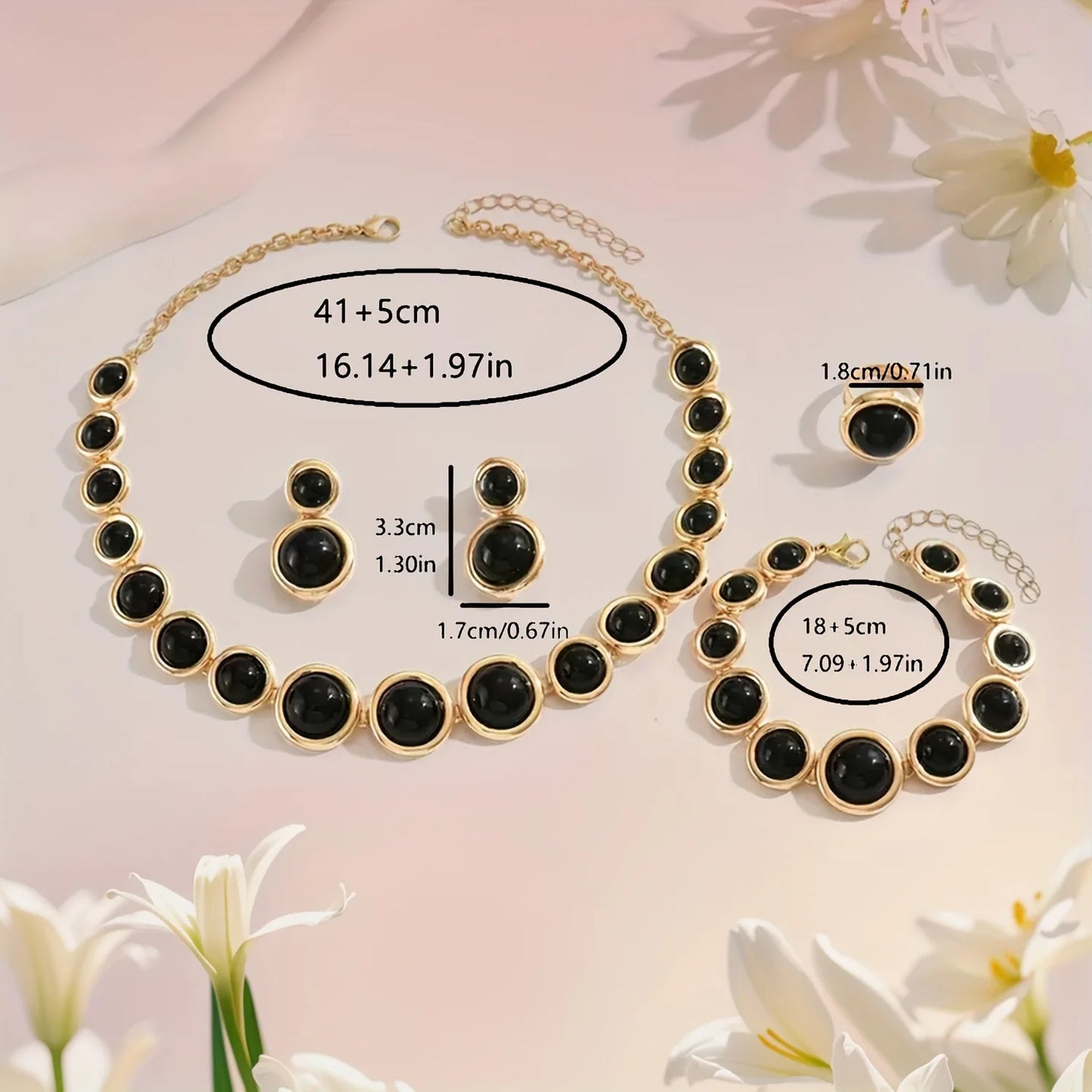 5PCS Elegant Metal Sphere Jewellery  Set for Women – Perfect for Parties, Vacations & Weddings