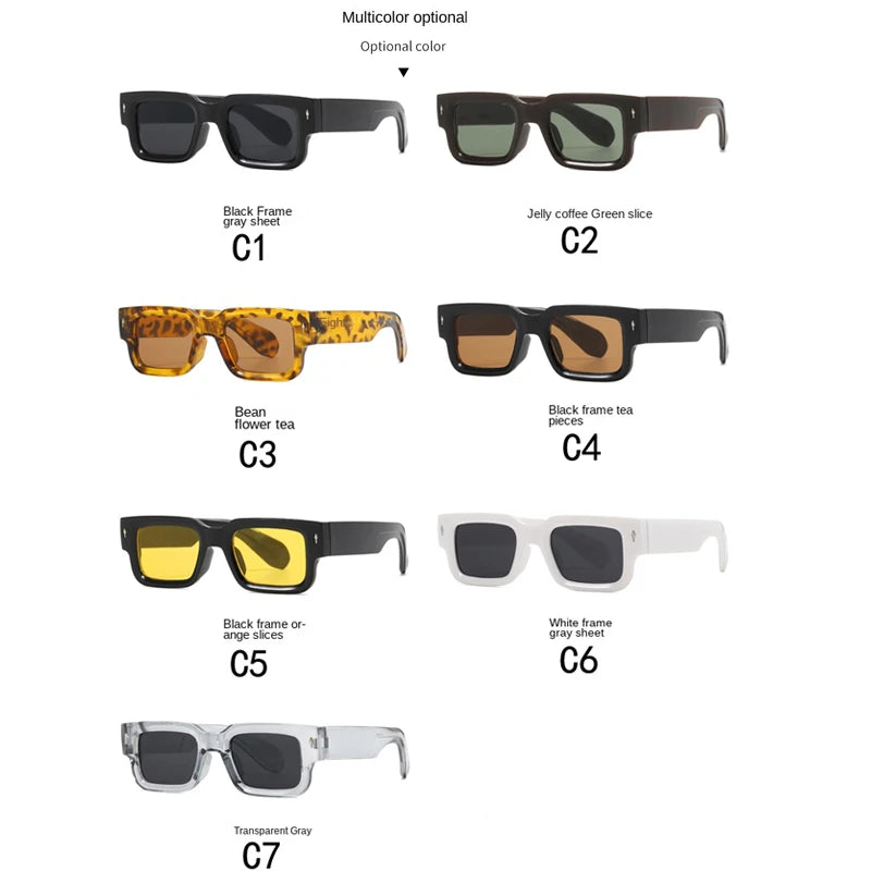Ocean Color Square Sunglasses – Unisex Fashion Shades