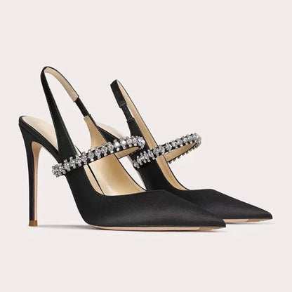 Luxury Crystal Pointed Toe High Heel Sandals
