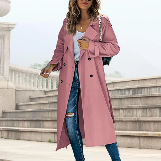Trench Coat Windproof Double-Breasted