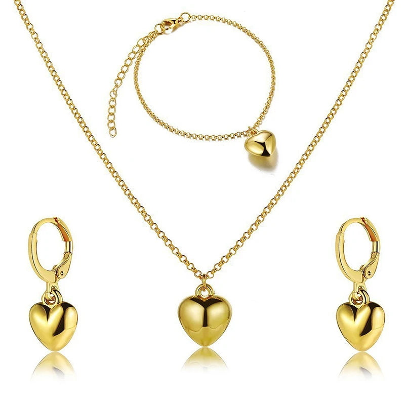 3 Pcs Jewelry Set Of Earring Pendant Necklace For Women Exquisite Fashion Wedding Gift