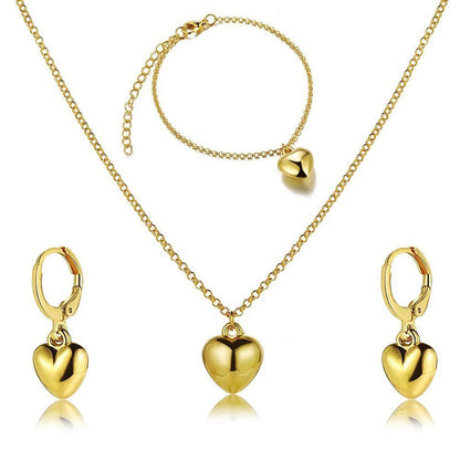 3 Pcs Jewelry Set Of Earring Pendant Necklace For Women Exquisite Fashion Wedding Gift