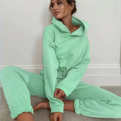Women's Two Piece Hoodie Set - Casual Joggers Tracksuit