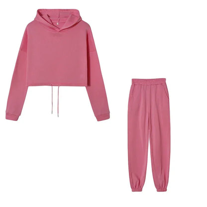 Women's Two Piece Hoodie Set - Casual Joggers Tracksuit