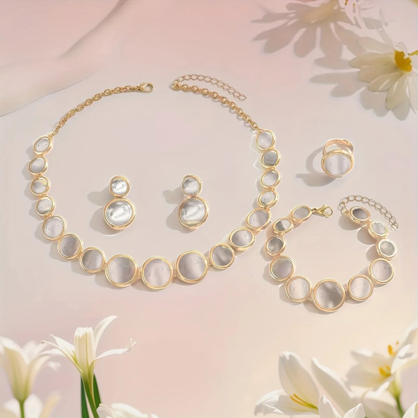 5PCS Elegant Metal Sphere Jewellery  Set for Women – Perfect for Parties, Vacations & Weddings