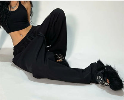 y2k High Waist Lace Up ,Baggy Streetwear sweatpants