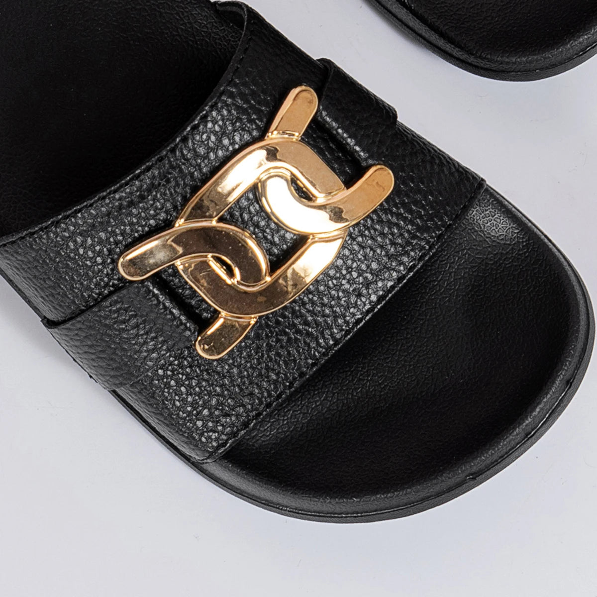 Summer Women’s Golden Buckle Slip-On Slippers