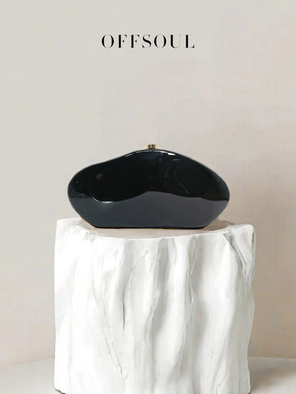 French Elegant Metal Style Acrylic Special-Shaped Stone Clutch Bag, Versatile New Banquet Party Wedding Elegant Fashion Exquisite Bag, Sweet and Cool Sexy Bag, Unique Design Chain Crossbody Shoulder Bag