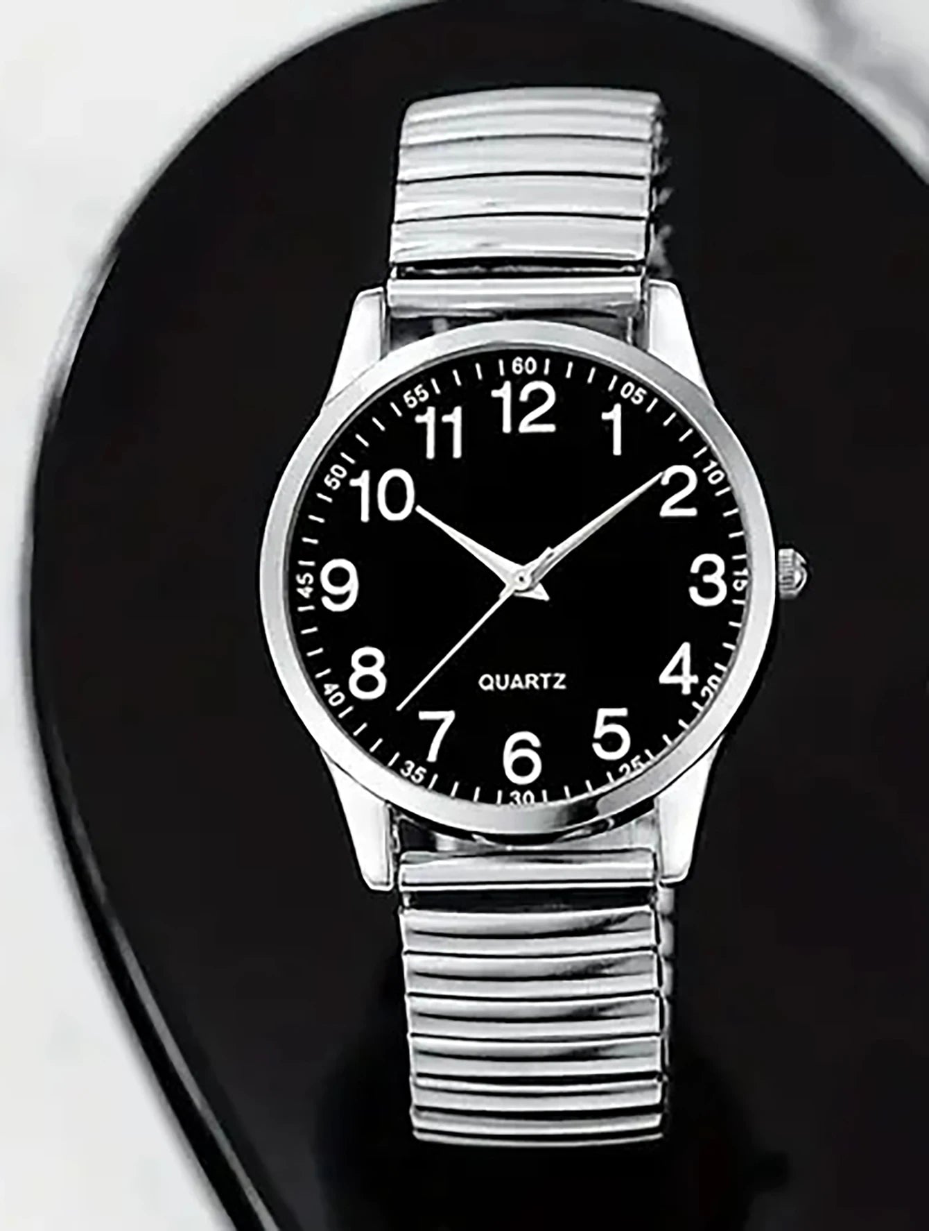 Couples Black Alloy Quartz Watch Set