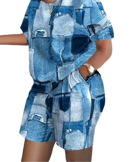 Women's Summer Casual Set - T-Shirt & Shorts 2024