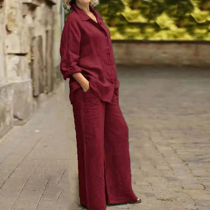 Long sleeve shirt with open back co-ord set