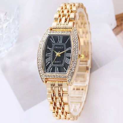 New Women Watch Luxury Rhinestone Watch Fashion Casual Watch Roman Scale Women Quartz Wristwatch Ladies Clock Relogio Feminino