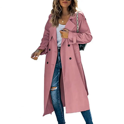 Trench Coat Windproof Double-Breasted