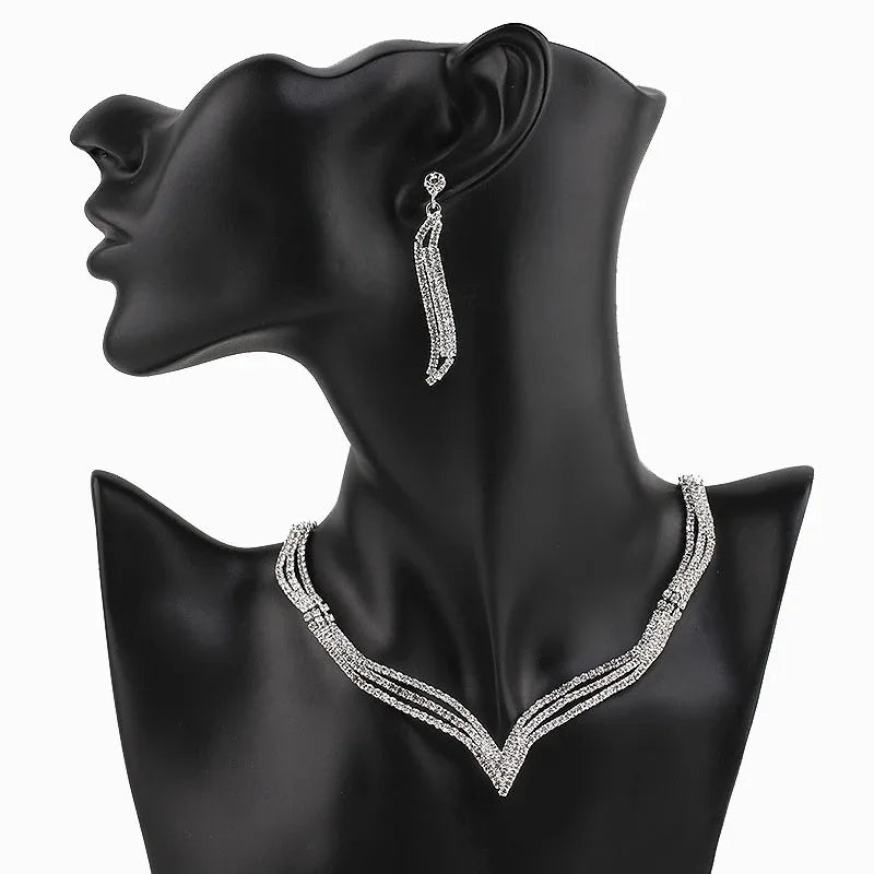 4 Pieces Of women's Fashionable And Minimalist Necklaces With Earrings, Bracelets, Jewelry Sets, Banquet And Party Accessories