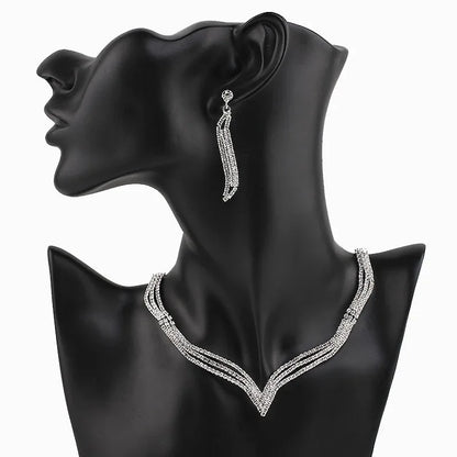 4 Pieces Of women's Fashionable And Minimalist Necklaces With Earrings, Bracelets, Jewelry Sets, Banquet And Party Accessories