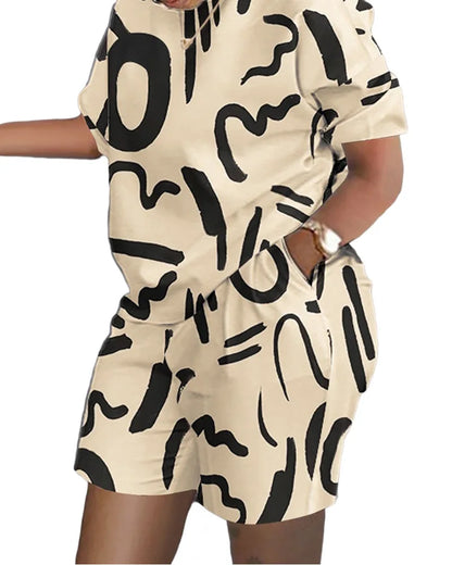 Women's Summer Casual Set - T-Shirt & Shorts 2024