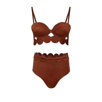 3Pcs Laser Cut Swimsuit Women Sexy Bikini Push Up Swimwear High Waisted Biquini Female Hollow Bathing Suit Bodysuit Beachwear