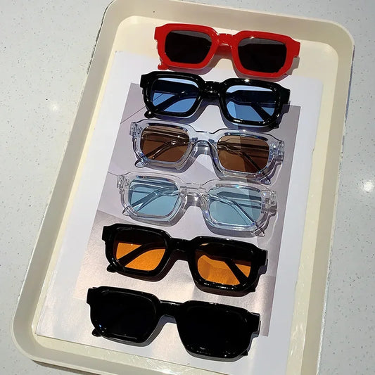Vintage Rectangle Frame Sunglasses with UV400 Protection – Stylish Retro Eyewear for Men and Women