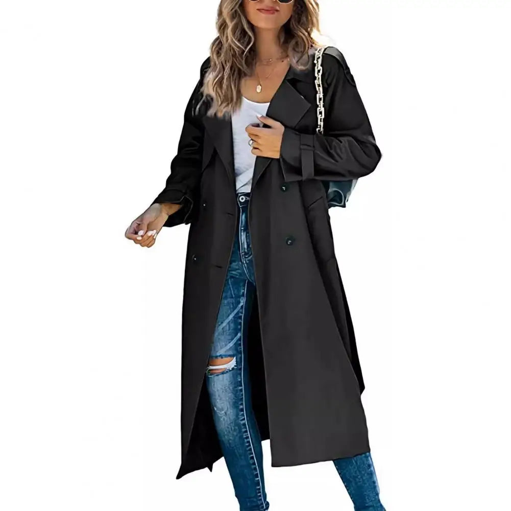 Trench Coat Windproof Double-Breasted