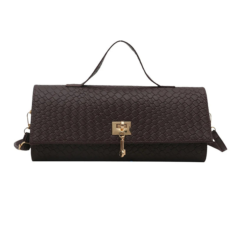 Retro Artificial Leather Woven Flip Women's Clutch Elegant Evening Bag Burgundy Wallet Women's Dress Party Wedding Item