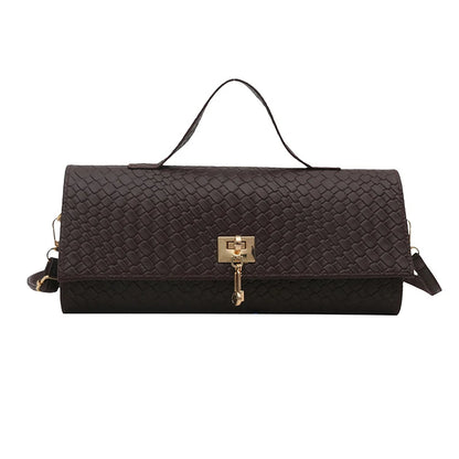 Retro Artificial Leather Woven Flip Women's Clutch Elegant Evening Bag Burgundy Wallet Women's Dress Party Wedding Item